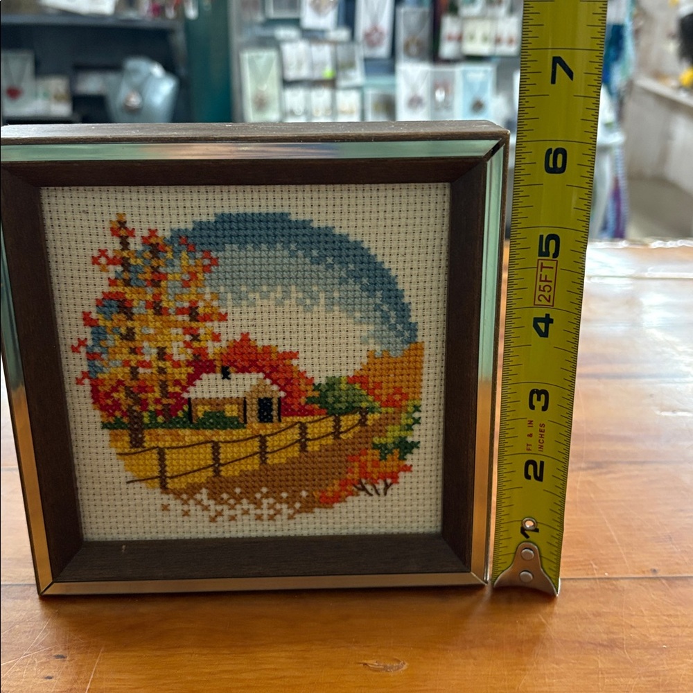 Framed cross stitch art work - Picture 5 of 7